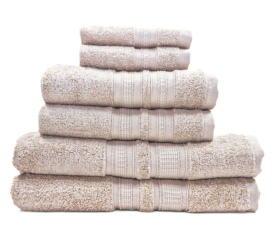 Luxury 6 Piece Bath Towel Set - 100% Cotton - Soft and Absorbent