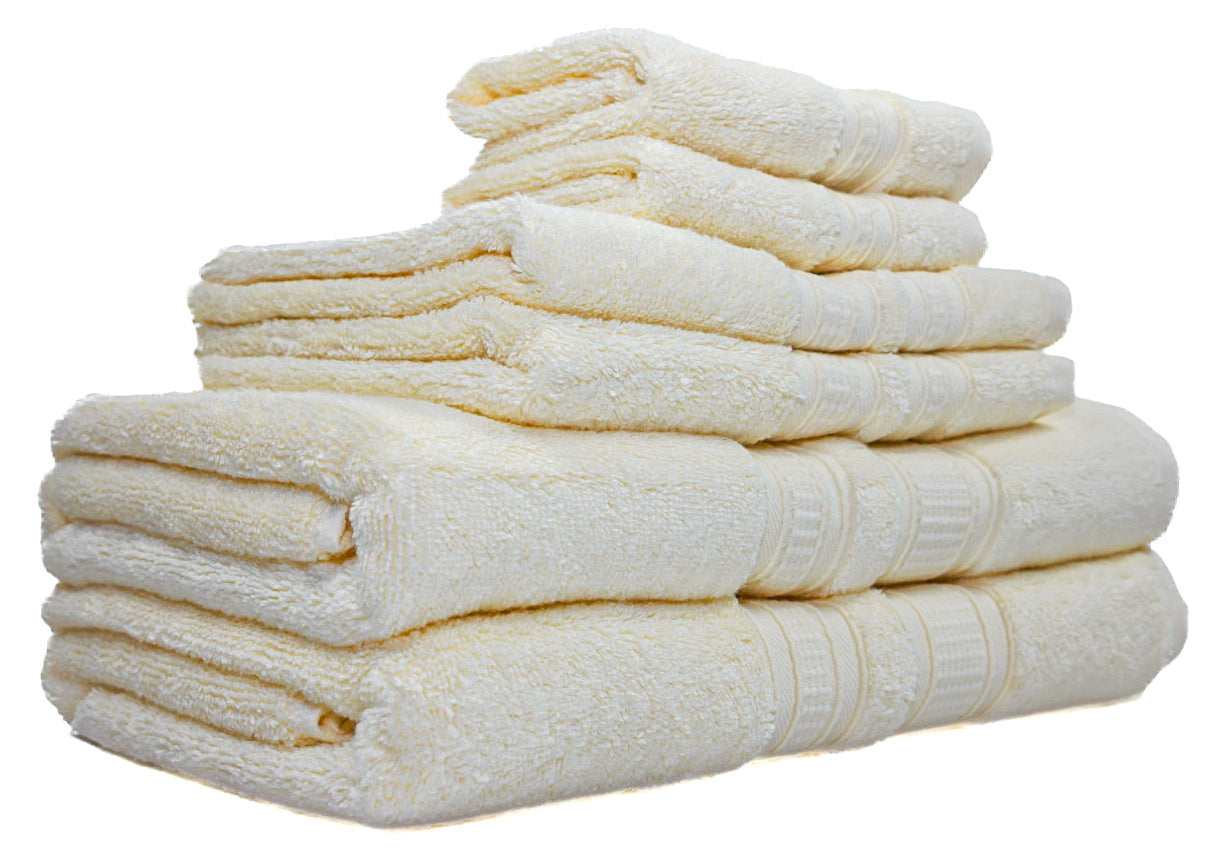 Luxury 6 Piece Bath Towel Set - 100% Cotton - Soft and Absorbent