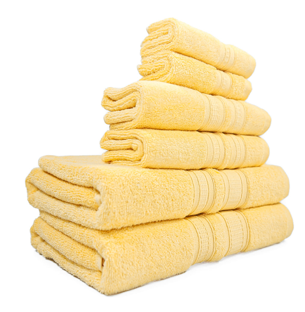 Luxury 6 Piece Bath Towel Set - 100% Cotton - Soft and Absorbent